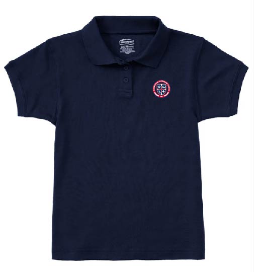 ASB Uniform Girls Short Sleeve Polo (Navy and Red 5th-8th Grade Only)