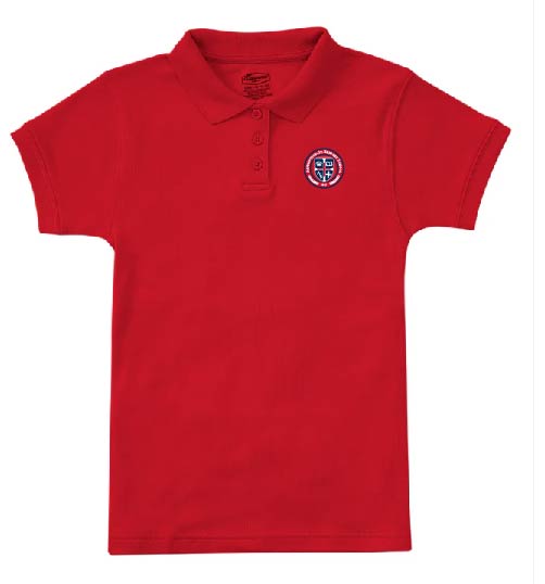 ASB Uniform Girls Short Sleeve Polo (Navy and Red 5th-8th Grade Only)