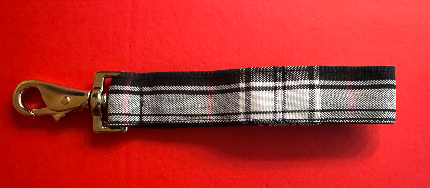 NEW Upcycled Lloyd Plaid Wristlet Keyring