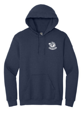 Stocked and back ordered:  Cotton Hoodie WITHOUT Personalization (Navy and Red)